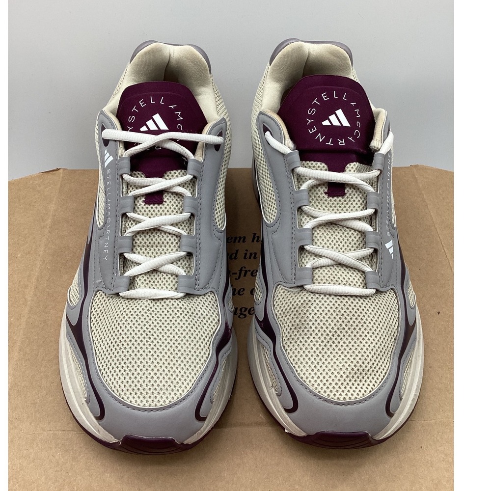 Adidas by Stella McCartney Mens Running Shoes Grey Burgundy Mesh Sneakers